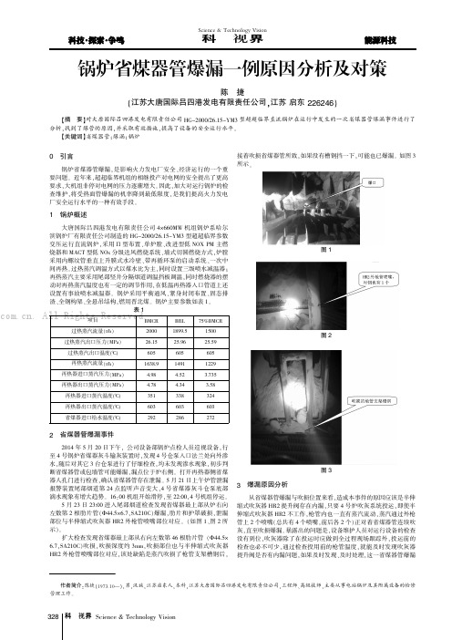 锅炉省煤器管爆漏一例原因分析及对策