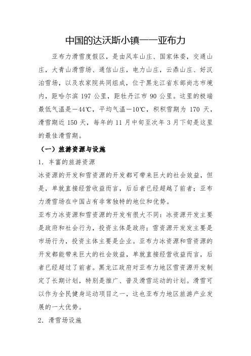 中国的达沃斯小镇一一亚布力