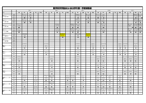 数学2014-2015-1课程表