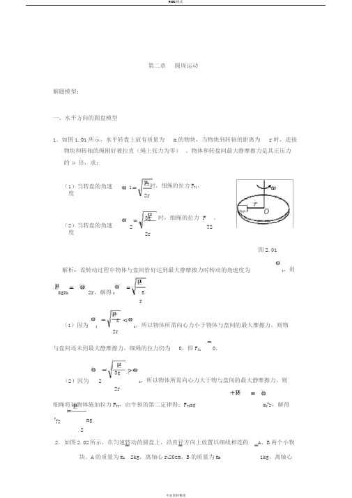 高考物理模型之圆周运动模型