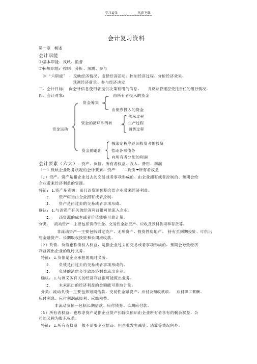 会计学重点复习资料