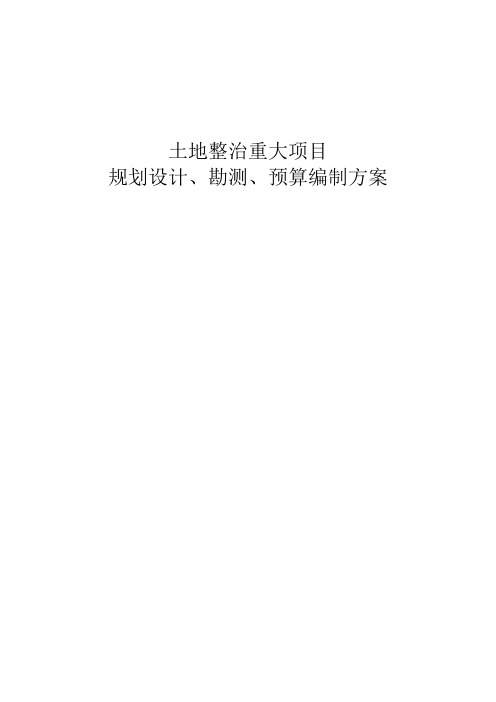 土地整治项目的规划设计、预算编制及勘测方案设计设计