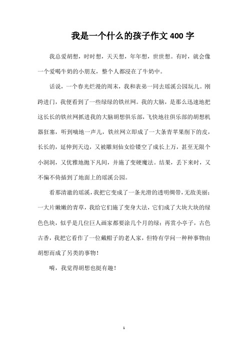 我是一个什么的孩子作文400字