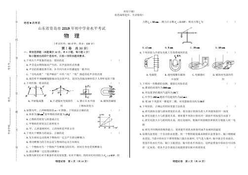 2019年山东省青岛中考物理试卷