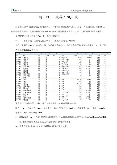 将EXCEL导入SQL表