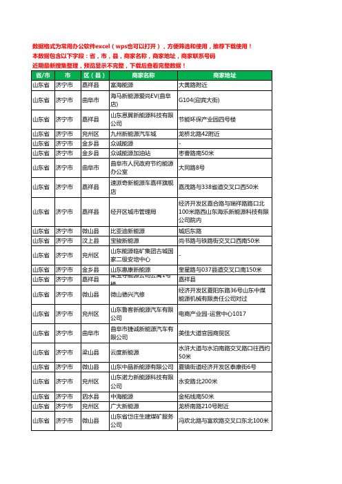 2020新版山东省济宁市新能源工商企业公司商家名录名单黄页联系电话号码地址大全341家