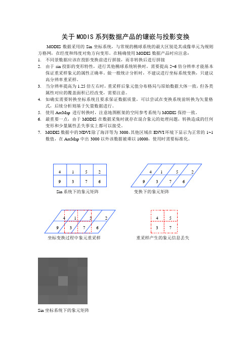 关于MODIS系列数据产品的镶嵌与投影变换
