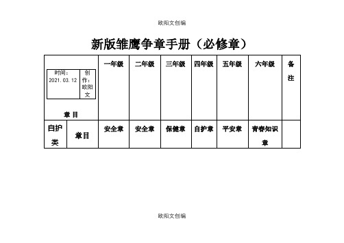 新版雏鹰争章手册(必修章)之欧阳文创编