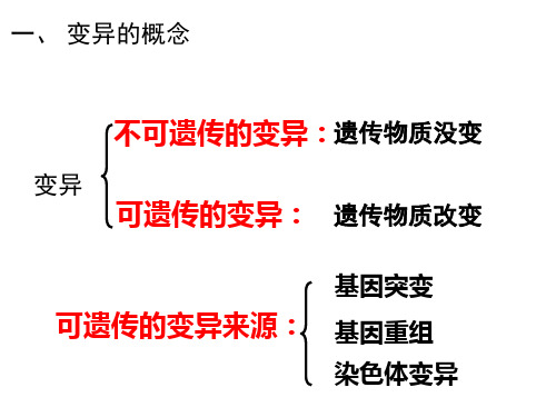 高三一轮课件变异和育种人类遗传病(共58张PPT)