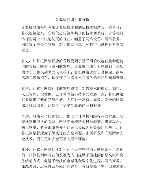 计算机网络行业分析