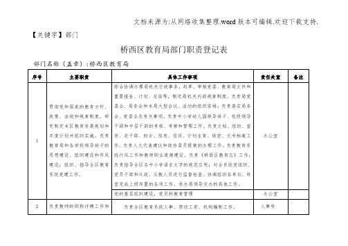 【部门】桥西区教育局门职责登记表