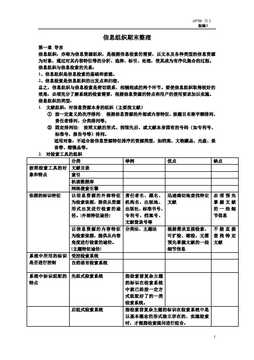 信息组织资料整理