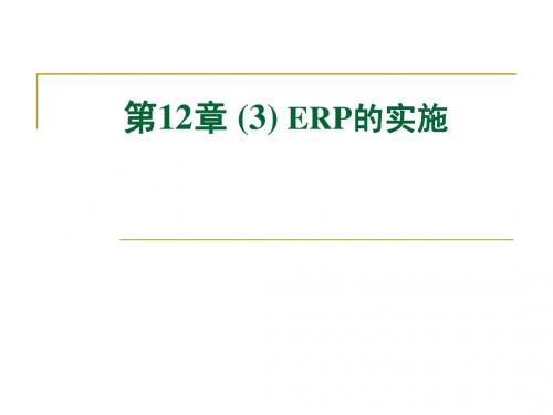 12-3  ERP的实施