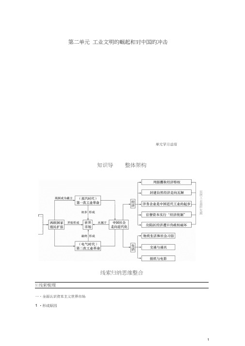 mggAAA2017-2018学年高中历史第二单元工业文明的崛起和对中国的冲击单元学习总结学案岳麓版