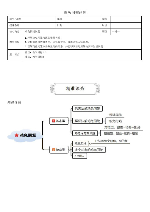 四年级数学上册数学广角-鸡兔同笼问题(完整版)