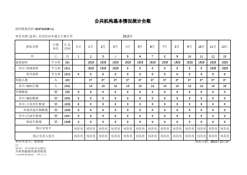 五个墩小学表六：公共机构基本情况统计台账