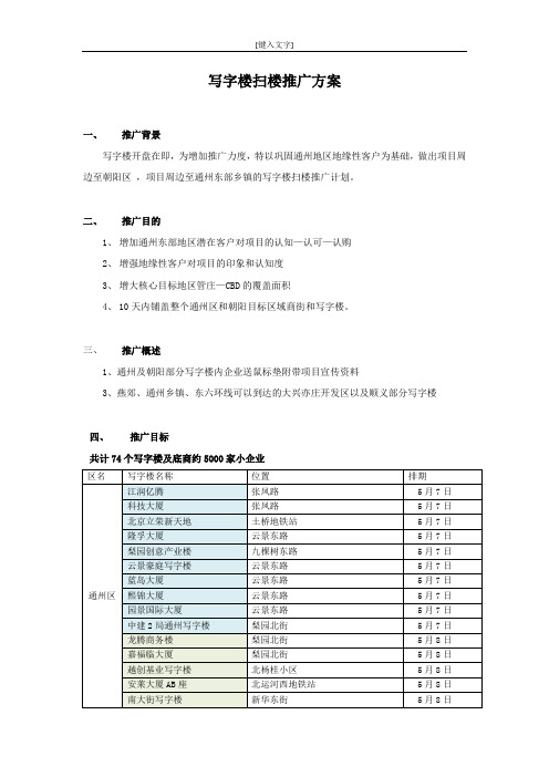 写字楼扫楼推广方案(精派)