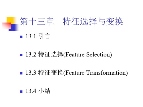 十三、特征选择与变换