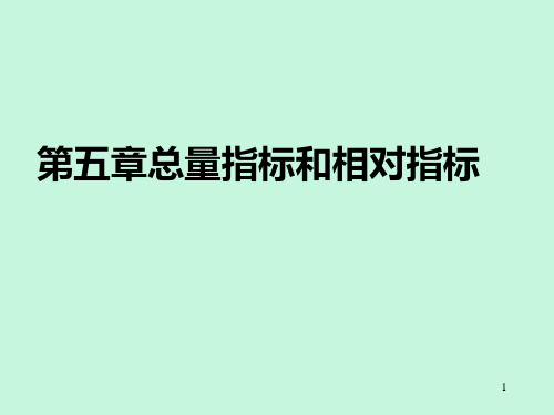 统计讲稿第五章总量指标与相对指标