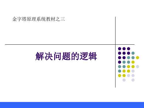 金字塔原理(解决问题逻辑)