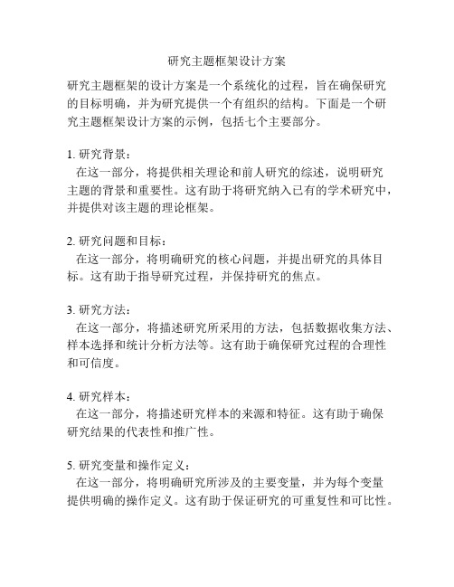 研究主题框架设计方案