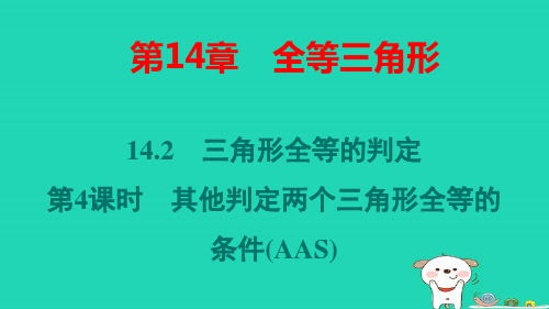 安徽省八年级数学上册第14章第4课时其他判定两个三角形全等的条件AAS课件pptx新版沪科版