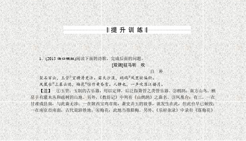 第三章专题三鉴赏诗歌的表达技巧切忌把握不准和忽略表达效果