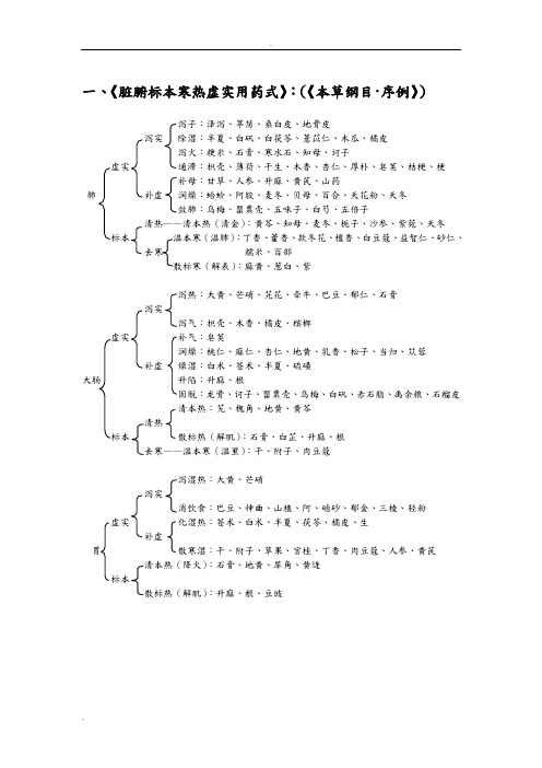 脏腑标本寒热虚实用药