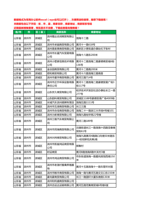 2020新版山东省滨州市滨城区贸易有限公司工商企业公司商家名录名单黄页联系电话号码地址大全391家