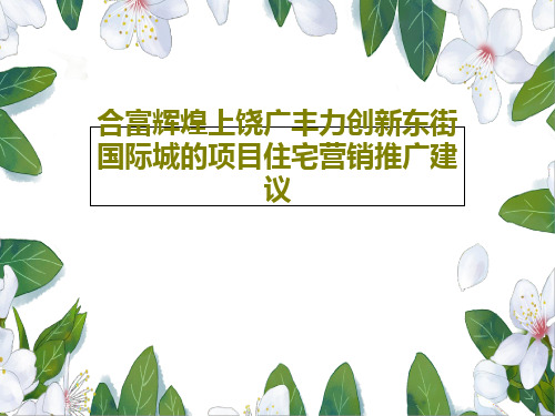 合富辉煌上饶广丰力创新东街国际城的项目住宅营销推广建议57页PPT