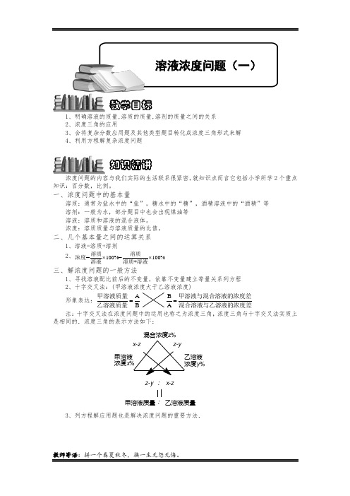 小学奥数：溶液浓度问题(一).专项练习