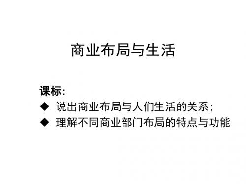 高二地理商业布局与生活(新编201908)