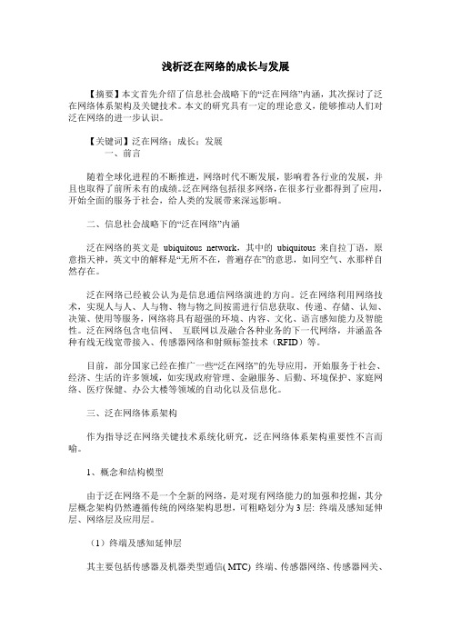 浅析泛在网络的成长与发展