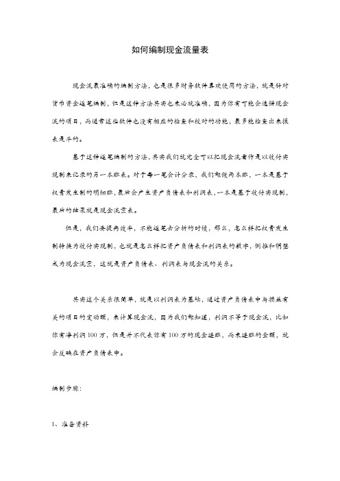 如何编制现金流量表