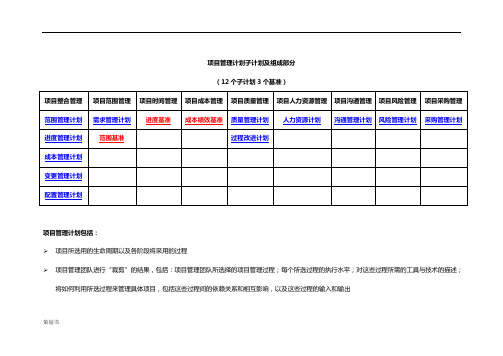 PMP项目管理计划规划总结.doc