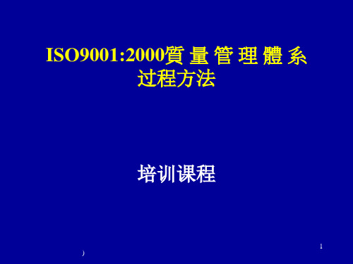 ISO9001 2000质量管理体系过程方法(PPT 15页)