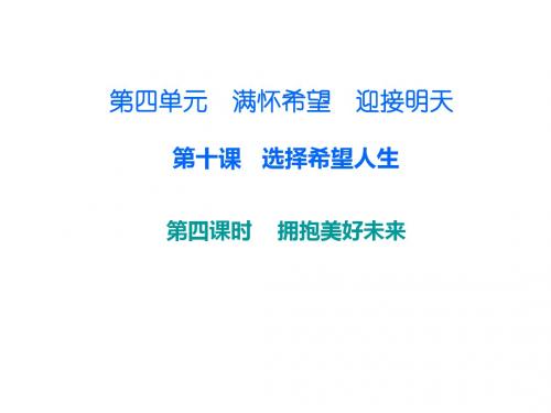 人教版九年级政治上册课件 第四单元 第十课 第四课时 拥抱美好未来