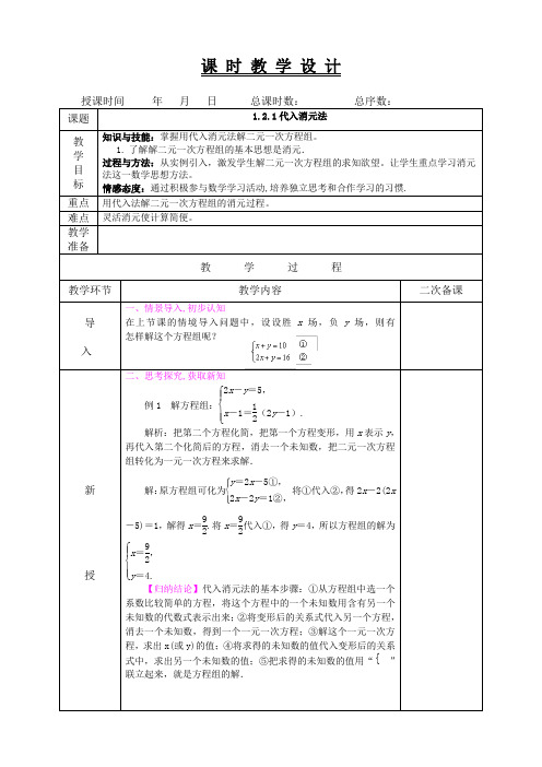 1.2.1代入消元法