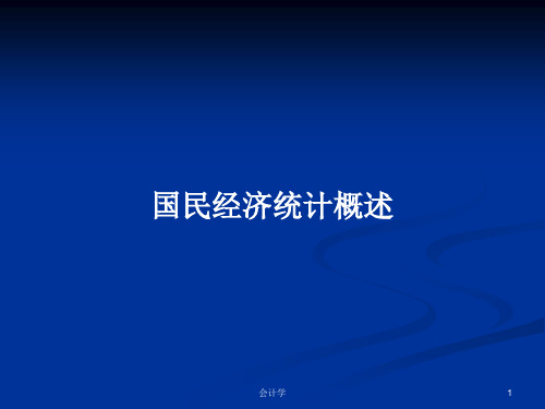 国民经济统计概述PPT学习教案