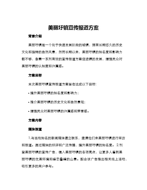 美丽圩镇宣传报道方案