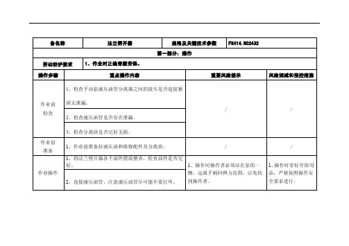 法兰劈开器操作规程