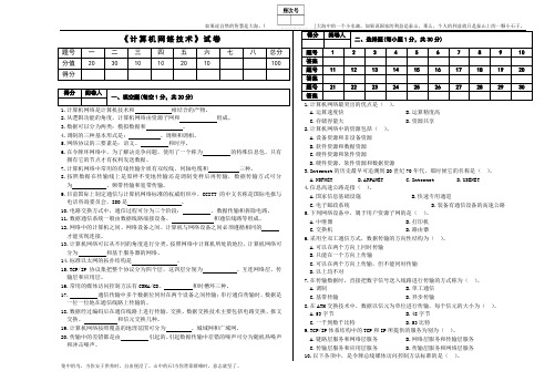 《计算机网络技术》试卷及答案