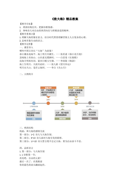 《致大海》精品教案