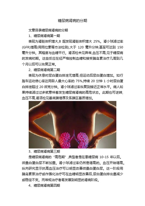 糖尿病肾病的分期