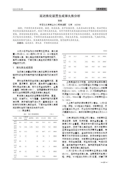 延迟焦化装置生成弹丸焦分析