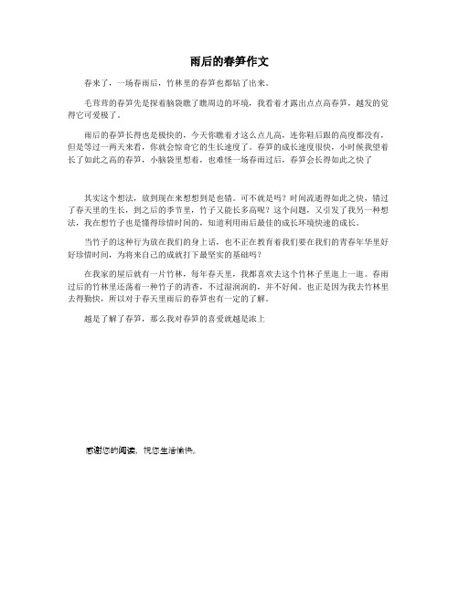 雨后的春笋作文