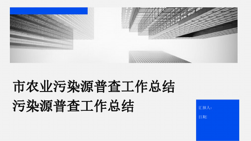 市农业污染源普查工作总结污染源普查工作总结