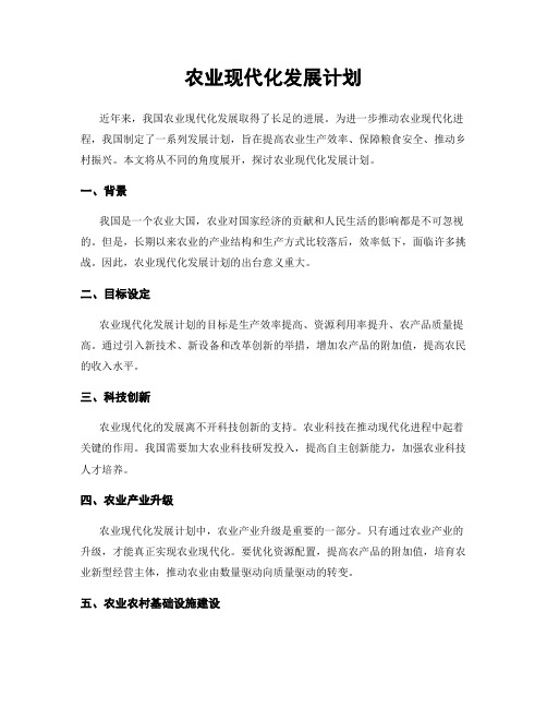 农业现代化发展计划