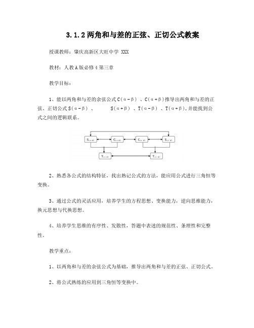 两角和与差的正弦正切公式教案