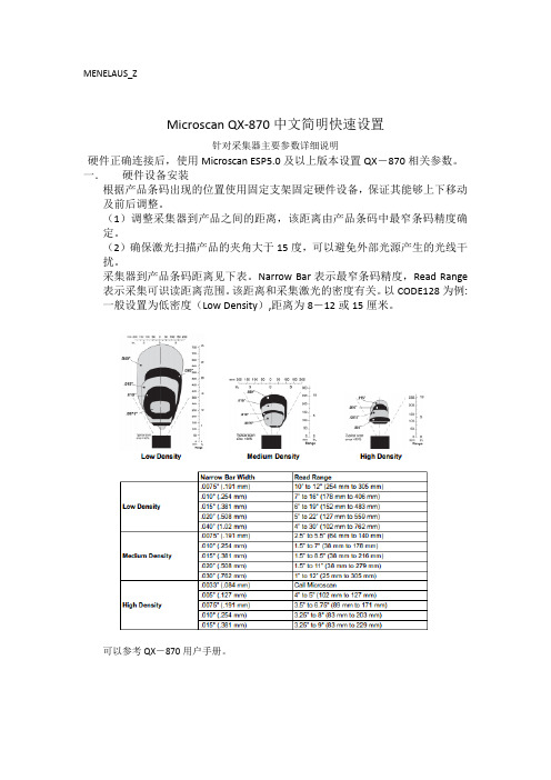 microscan 870中文简明设置